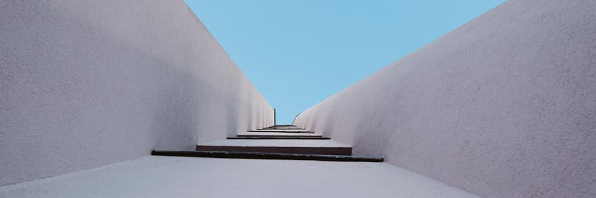 Wide abstract view of modern architectural lines representing diverse paths